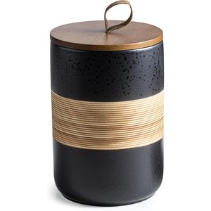 Miamolo grandi contenitori di stoccaggio con coperchi gradiente nero e 5.3 pollici in ceramica poggiapiatti funzionali - Product Image 5