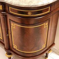 Meuble Louis XV Art Déco Décoration de Maison Meuble en Bois Buffet Classique de Luxe Table Console en Marbre