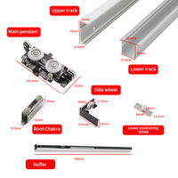 Système de porte fantôme coulissante cachée Kits de quincaillerie pour porte fantôme sans rail invisible Système de rail pour porte coulissante
