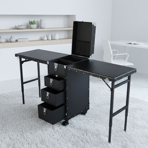 Table de Manucure Pliante à Roulettes, Station de Maquillage pour Salon de Beauté, Boîte de Formation pour Onglerie, Maquilleuse, Coiffeuse - Product Image 3