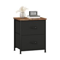 Armoire de rangement moderne en tissu à deux tiroirs pour le salon, pour organiser la literie et les petits objets