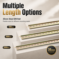 Rail DIN standard de 35 mm en forme de U, canal de montage à fentes pour armoires électriques, disjoncteurs, contacteurs, relais et interrupteurs