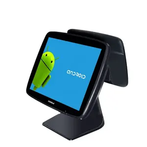 Touch screen pos cash register windows/android dual screen pos systems machine with software all in one point of sale