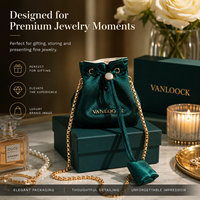 Pochette à bijoux de luxe en velours avec cordon de serrage, emballage cadeau haut de gamme pour bagues, colliers, boucles d'oreilles, logo personnalisé, rangement pour bijoux