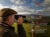 Monoculaire thermique 640x512 12μm avec télémètre laser 1KM, WiFi, étanche IP67, pour la chasse et les activités de plein air