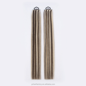 Extensions de cheveux humains vierges chinois doublement étirés, lisses, couleur balayage personnalisable, volume personnalisable, Genius Butterfly Weft, 50g/pièce - Product Image 6