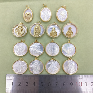Pendentifs BD-L5757 <span class=keywords><strong>C</strong></span>œur Sacré et Colombe avec Cercle de Zirconium, Breloques Saintes et Anges pour Créateurs de Bijoux DIY et Cadeaux - Product Image 1