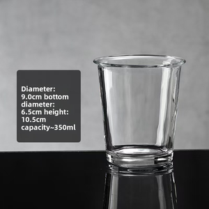 New Arrival <strong>Custom</strong> 350ML Iced Coffee Juice Glass Drinkware Clear Glass Water Cup Letter Printing Trending Wholesale Milk Cups - Product Image 2