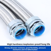 Gaine métallique anti-explosion en acier inoxydable 304, conduit tressé, tuyau flexible gainé PVC pour la protection des fils/câbles intérieurs