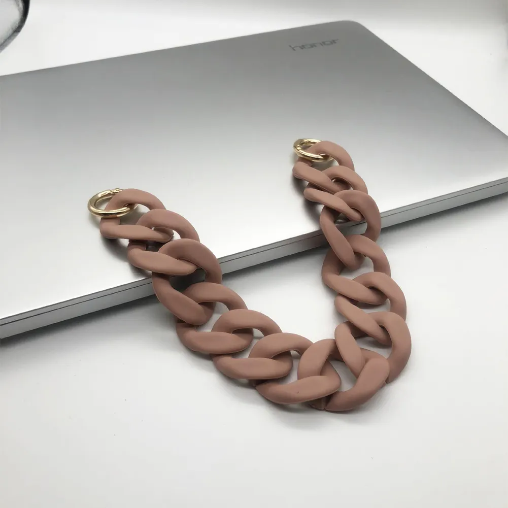 New Chunky Matte Acrylic, Chain Necklace Custom Length Removable 37Cm 65Cm Customized Quality Phone Crossbody Bag Chain Holder/