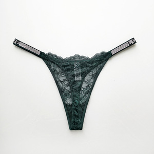 Hot Sexy Red Lace Tanga Panty para sexo <span class=keywords><strong>Glitter</strong></span> G <span class=keywords><strong>String</strong></span> Tanga transparente Bragas de diamantes de imitación para mujer - Product Image 5