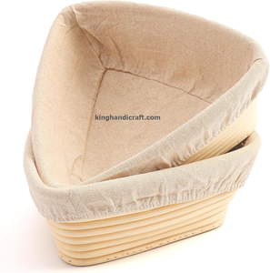 Cesta de fermentación (banneton) hecha a mano con logotipo personalizado para panadería artesanal, Brotform ovalado de ratán natural con forro, OEM ODM - Product Image 1