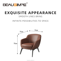 Fauteuil en cuir ergonomique multi-scènes pour salon avec coussin de siège en mousse à mémoire de forme haute densité et personnalisable