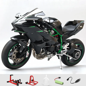 Moto Kawasaki-Ninja H2R Superbike de Course Haute Performance à l'échelle 1:6, Modèle en Alliage Moulé sous Pression avec Effet de Fumée et Clé, Métal Détailné - Product Image 1