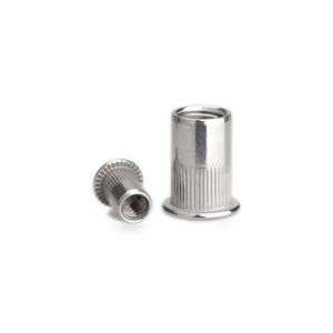 Écrou à riveter moleté à tête fraisée plate en acier inoxydable SS304 SS316 A2 A4, norme DIN, taille M3-M14, anodisé - Product Image 1