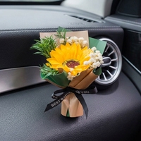 Diffuseur de parfum pour voiture à clipser, bouquet de fleurs séchées de tournesol et de rose, aromathérapie, désodorisant, décoration, cadeau