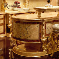 2025 Meubles de haute qualité italien classique maison bar armoire de luxe Style français sculpture sur bois massif or maison bar armoire de luxe