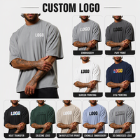 T-shirt personnalisé avec logo, coupe ample et épaules tombantes, maille respirante, séchage rapide, vêtements de sport, streetwear
