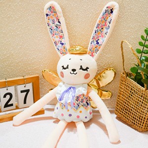Muñeco de Peluche Personalizado de Conejita Hada, Juguete de Peluche Suave <span class=keywords><strong>y</strong></span> Adorable con Alas Doradas para Pedidos al por Mayor con MOQ Bajo, Fabricación OEM ODM - Product Image 6