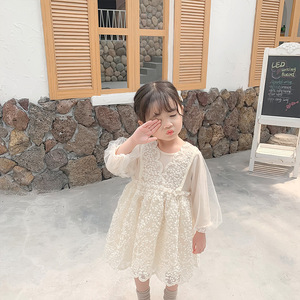 Vestido de <span class=keywords><strong>Princesa</strong></span> Coreano para Niñas, Primavera-Otoño 2026, Vestido Bordado Suave de Manga Larga para el Primer Cumpleaños de Bebés - Product Image 2