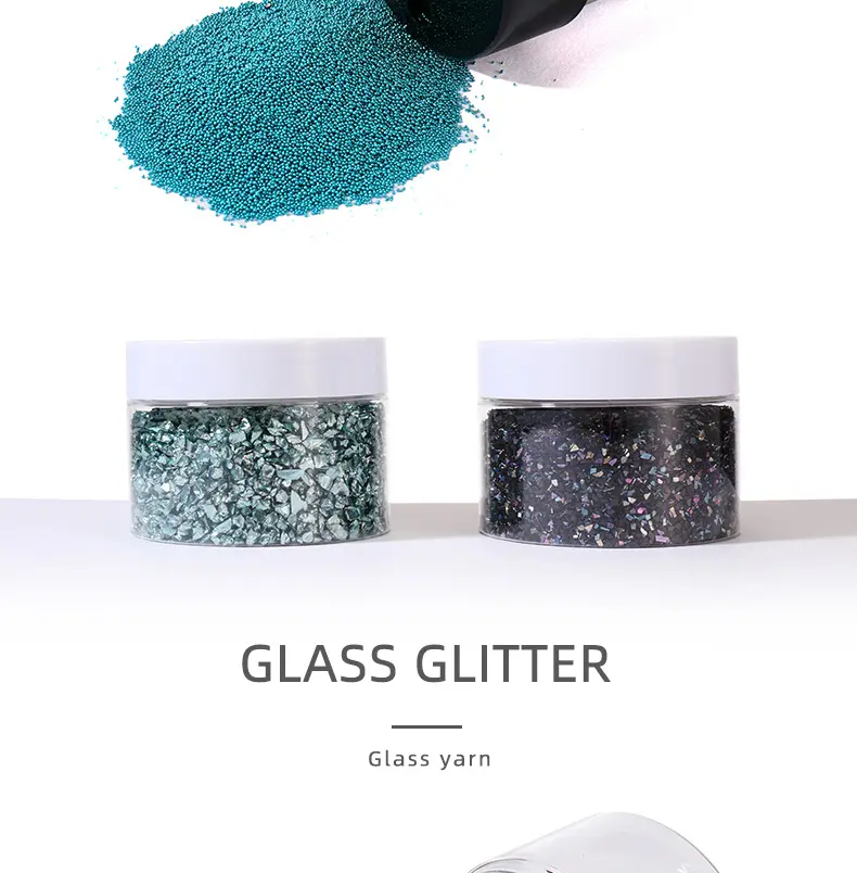2-4एमएम कुचला हुआ ग्लास अनियमित धातुई नेल आर्ट आकर्षण छिड़कें चंकी ग्लिटर बजरी पत्थर कील सजावट DIY ग्लास ग्लिटर