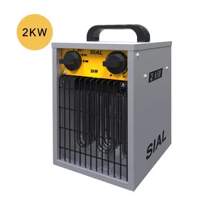 SIAL 2KW电加热器空间便携式车库工业风扇温室家禽商用带恒温器电机加热器