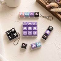 Porte-clés mécanique personnalisé en gros avec interrupteur, capuchon de touche PLA détachable, icône mignonne, anti-stress, pendentif clicker LED