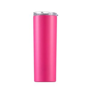 Gobelet droit et étroit blanc de 20 oz en acier inoxydable vierge pour sublimation avec couvercle et paille métallique - Product Image 5