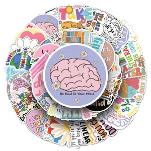 Venta al por mayor, 50 Uds., pegatinas de grafiti de salud Mental de PVC, eslóganes ingleses cálidos personalizados para adhesivo de depresión - Product Image 6