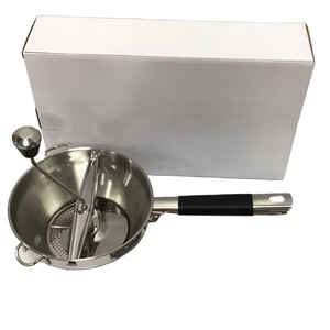 <span class=keywords><strong>Moulin</strong></span> <span class=keywords><strong>à</strong></span> aliments manuel en acier inoxydable 3 tailles avec 4 disques de broyage, compatible lave-vaisselle, argenté, pour usage domestique et cuisine, pour écraser, tamiser et râper - Product Image 1
