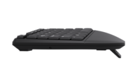 Ergonomic Split Curve 104-Key Keyboard, 2.4G Wireless/Wired, Optional Backlit, Comfortable Wrist Position for Gaming Office