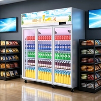 Refrigerador Comercial para Supermercados con 35 Años de Experiencia, Enfriador Vertical de Bebidas con Puerta de Vidrio, Exhibidor de Bebidas