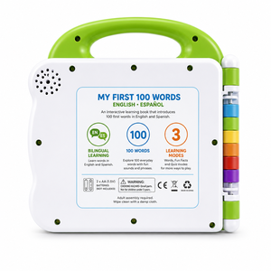 Livre personnalisé pour enfants sur les <span class=keywords><strong>100</strong></span> premiers mots, bilingue anglais-espagnol, jouet éducatif électronique tactile, livre parlant, fabricant OEM ODM - Product Image 2