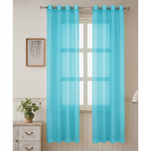 Vente en gros de rideaux et cantonnières en polyester bleu lac 140x228cm avec 8 œillets 54 ensembles par boîte - Product Image 1
