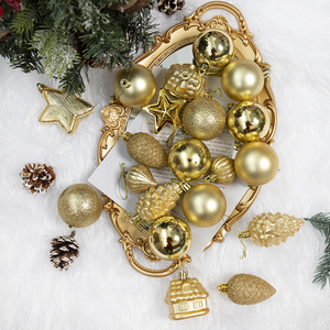 Di alta qualità 8cm ciondolo in oro del nuovo anno palla di plastica stampata UV palla decorativa con forma speciale di placcatura di <span class=keywords><strong>natale</strong></span> ornamento - Product Image 1