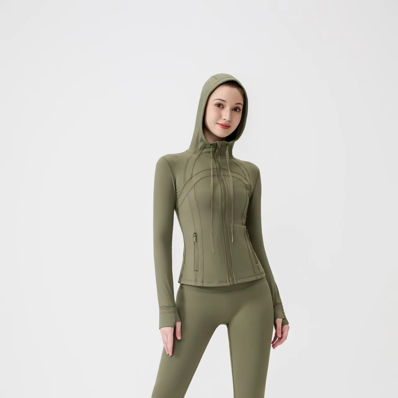 Premium Quality Sports Jacket Outfit Fashionable Long Lasting Ideal Yoga Lovers High Performance 2Pcs Set