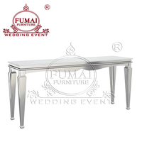 Table de bar rectangulaire moderne en acier inoxydable, longue et portable, pour usage domestique et hôtelier