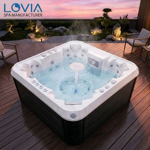 อ่างน้ำร้อนกลางแจ้ง LOVIA M06 รุ่นหรู 7 ที่นั่ง พร้อมระบบควบคุม Balboa ผลิตจากอะคริลิก US Aristech สำหรับโครงการโรงแรม วิลล่า ขายส่ง - Product Image 1