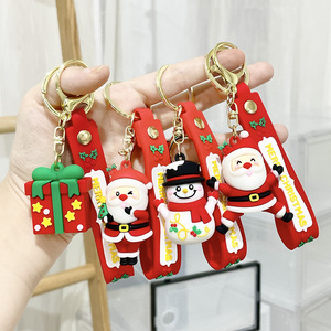 Trendy Eco-Friendly Coin Holder Christmas Keychain Pendant Cartoon Bag PVC Creative Christmas Gift Key Ring Small Wholesale - Product Image 2