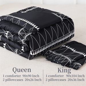 In Bộ Đồ Giường Đặt Siêu Mềm <span class=keywords><strong>Comforter</strong></span> Màu Đen Fluffy <span class=keywords><strong>Comforter</strong></span> Bộ Vua Kích Thước Bộ Đồ Giường Sang Trọng - Product Image 3