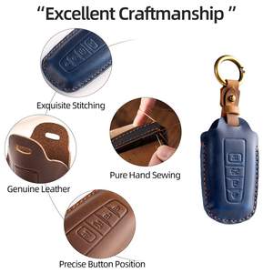Étui de protection en cuir pour clé de voiture Toyota Prius Camry Corolla CHR RAV4 Prado Izoa Levin Avalon avec accessoires porte-clés - Product Image 3
