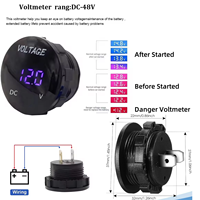 Panel Soket Pengisi Daya Mobil USB Ganda 5V/4.2A Port USB LED Voltmeter Soket Pemantik Rokok Marine Boat RV 3 in 1 Stopkontak 12V