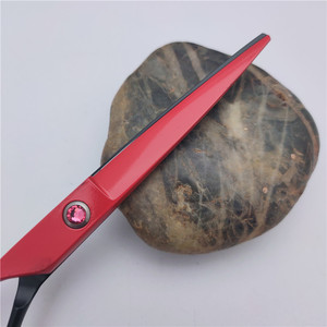 Ciseaux de coiffure pour gauchers, manche rouge et noir, lame en acier inoxydable, lame affûtée, 15-25, pour effilage, usage professionnel en salon - Product Image 3