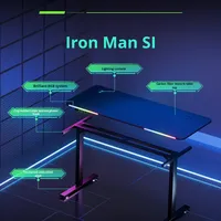 Bureau de jeu ergonomique intelligent électrique réglable confortable en gros, table d'ordinateur PC RGB