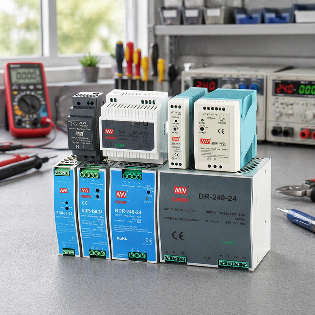 CNMW NDR-480-24 480W 24V 20A DIN Rail AC-DC Industrial Switching Power Supply with OVP/OCP/OLP/SCP Protections