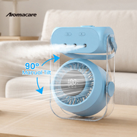 Ventilateur de bureau Aromacare avec 3 pulvérisateurs de brume, 200 vitesses, écran numérique LED, ventilateur portable pour usage personnel