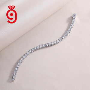 Bracciale Tennis moda 5mm VVS Moissanite con diamanti lusso da donna <span class=keywords><strong>uomo</strong></span> oro <span class=keywords><strong>925</strong></span> argento Sterling Unisex bracciale gioielli in Mossanite - Product Image 4