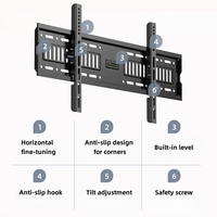 Soporte de TV Universal Ajustable para Pared, Soporte de TV Inclinable de Panel Plano Negro Popular para Oficina, Soporte de TV de Acero de Plasma LCD