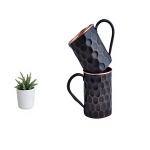 แก้วกาแฟทองแดงแท้ FAIZA CRAFT ปรับแต่งได้ ขายดี เป็นมิตรกับสิ่งแวดล้อม พร้อมที่รองแก้ว ดีไซน์คลาสสิก จับถนัดมือ ความจุเยอะ - Product Image 1