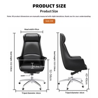 Chaise de bureau de direction en cuir véritable, structure en bois, design moderne et minimaliste, base pivotante, accoudoirs confortables, assise longue